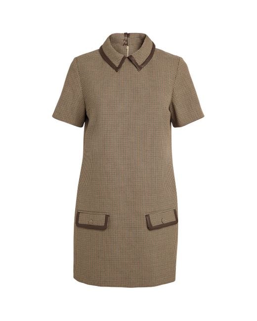 Claudie Pierlot Natural Check Collared Mini Dress
