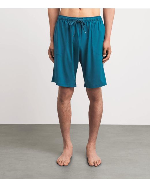 Derek Rose Blue Modal-Blend Basel Drawstring Shorts for men