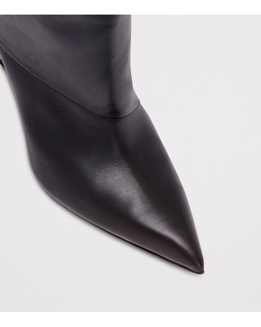 Balmain Black Leather Twist Heel Boots 95