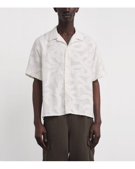 Wax London White Jacquard Curzon Shirt for men