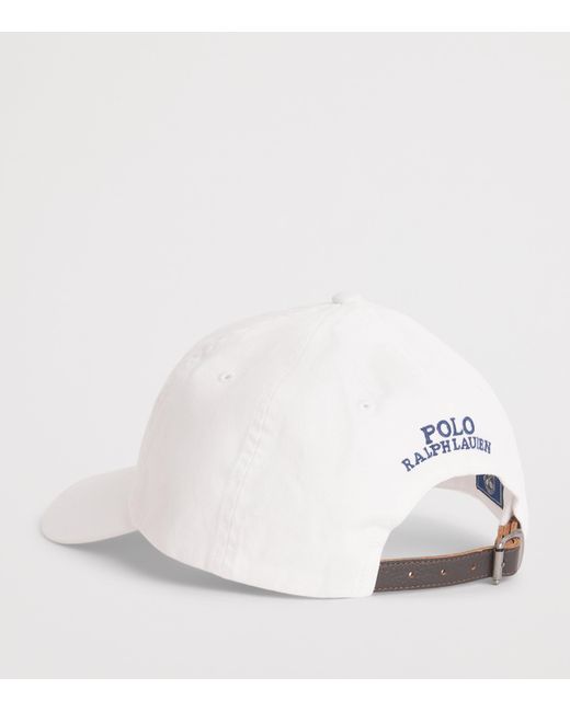 Ralph Lauren White X Wimbledon Polo Bear Baseball Cap for men