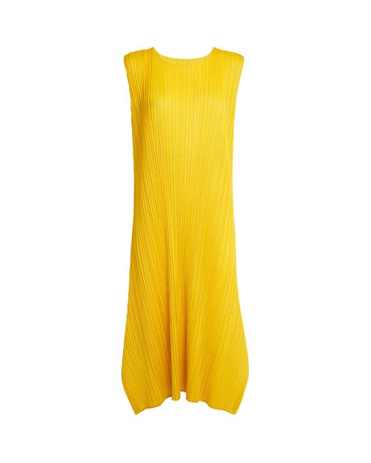 Pleats Please Issey Miyake Yellow Monthly Colors July Midi Dress