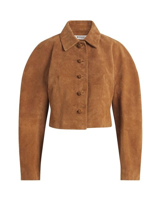 Rohe Brown Textured Suede Cropped Jacket