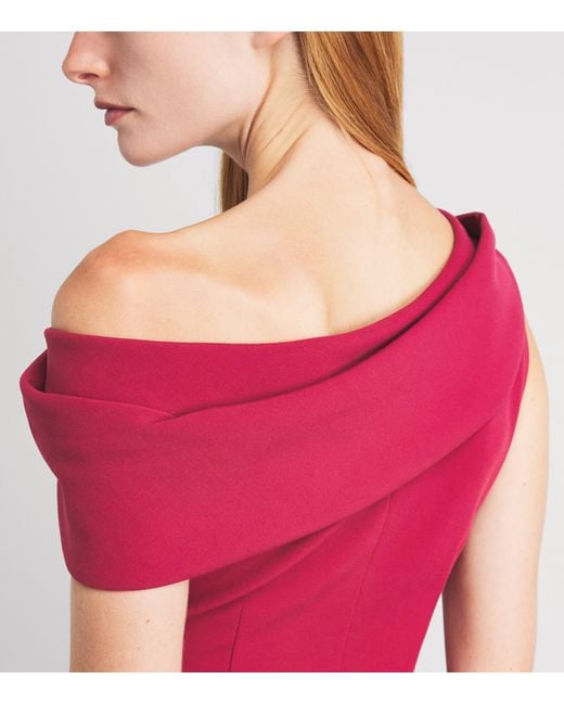 Roland Mouret Pink Asymmetric Midi Dress