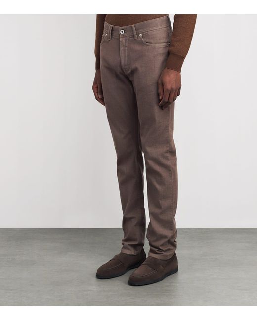 Brioni Brown Meribel Straight Jeans for men