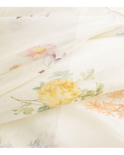 Zimmermann White Linen-silk Organza Natura Maxi Skirt