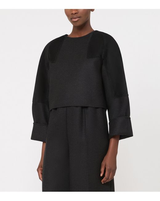 Max Mara Black Stretch-Virgin Wool Top