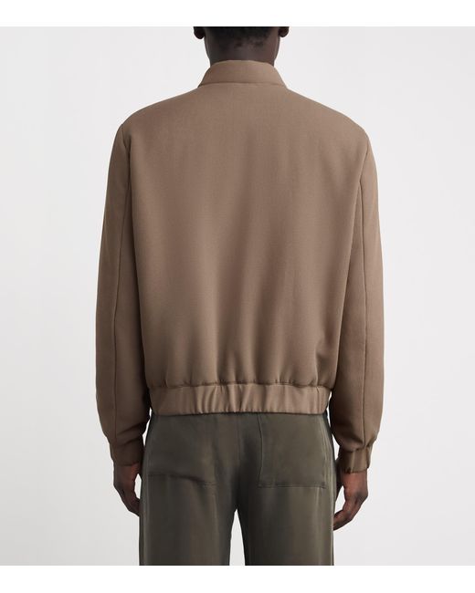 Emporio Armani Brown Crêpe Jersey Bomber Jacket for men