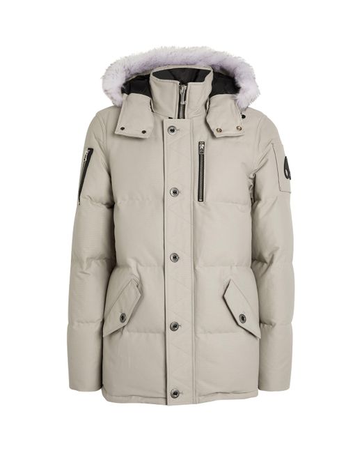 Moose Knuckles Gray Shearling-Trim 3Q Jacket for men