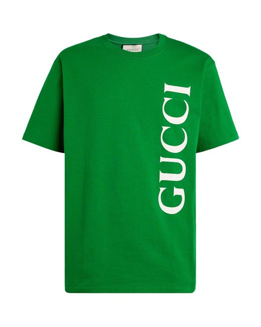 Gucci Green Logo-print Cotton-jersey T-shirt for men