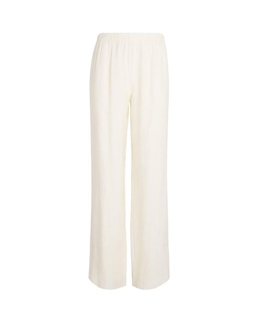 Anine Bing White Crinkled Aden Trousers
