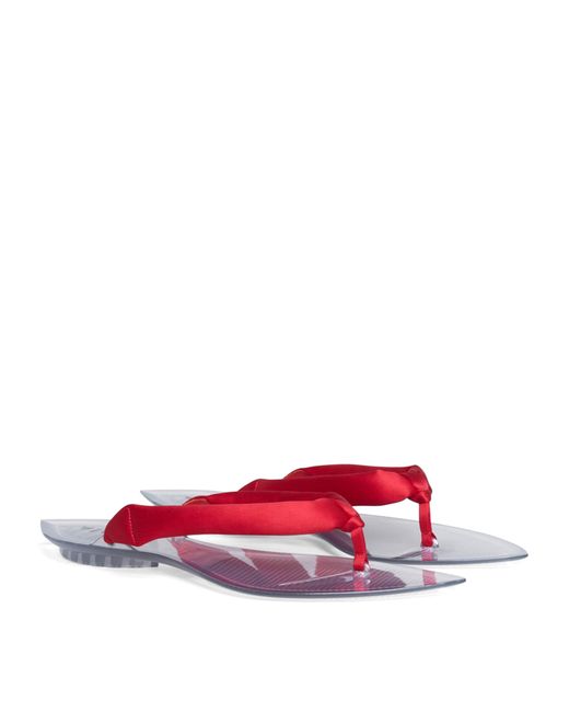 Alaïa White Invisible Thong Flip Flops