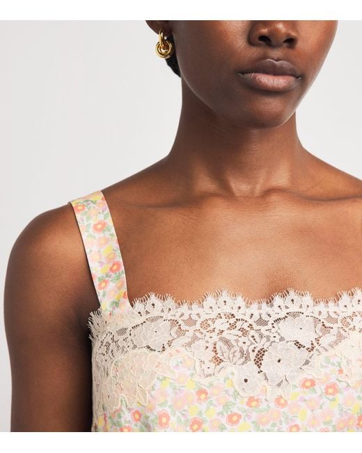 Rixo Natural Lace-Trim Rosamarie Maxi Dress