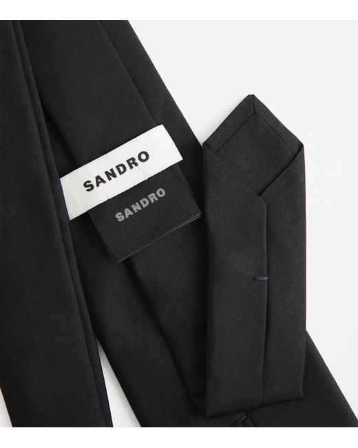 Sandro Black Silk Tie for men