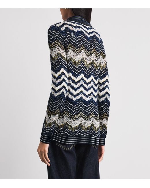 Missoni Blue Wool-Blend Jacquard Sweater