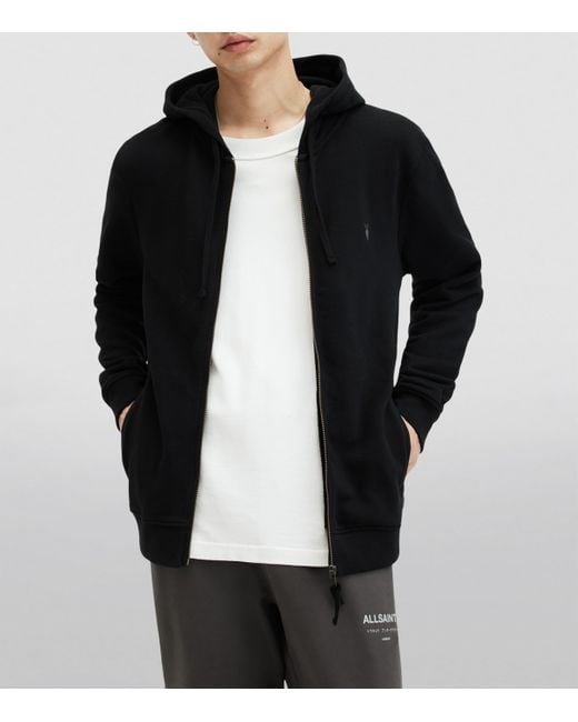 AllSaints Blue Raven Zip-Up Hoodie for men