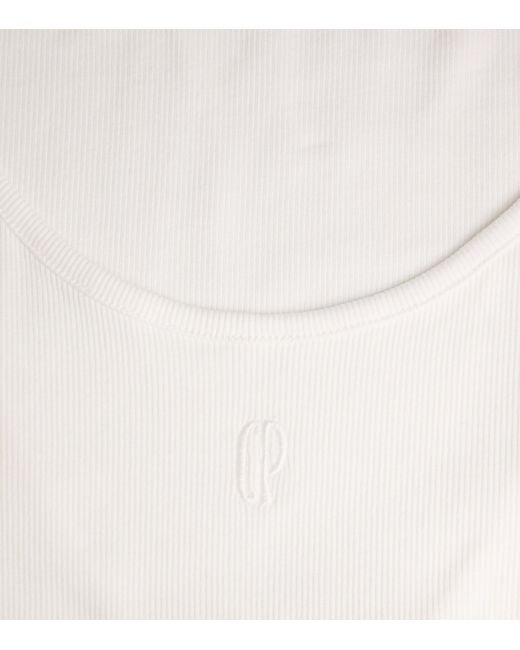 Claudie Pierlot White Stretch-Cotton Logo Tank Top