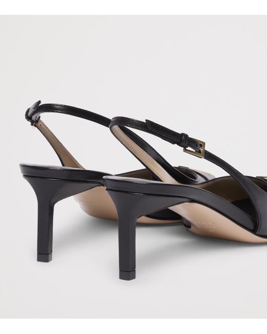 Tom Ford Black Goat Leather T Slingback Pumps
