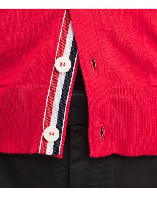Thom Browne Pink Cotton 4-Bar Cardigan for men