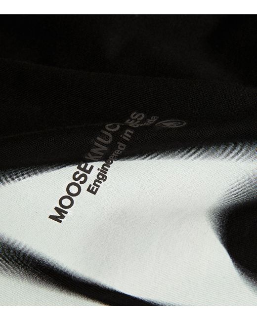 Moose Knuckles Black Airbrushed Logo Maurice T-shirt for men