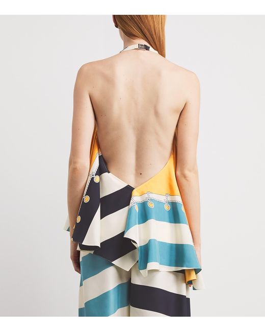 Loewe White Silk Halterneck Top