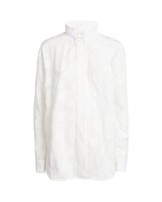 D'Estree White Robert Flower Veil Shirt