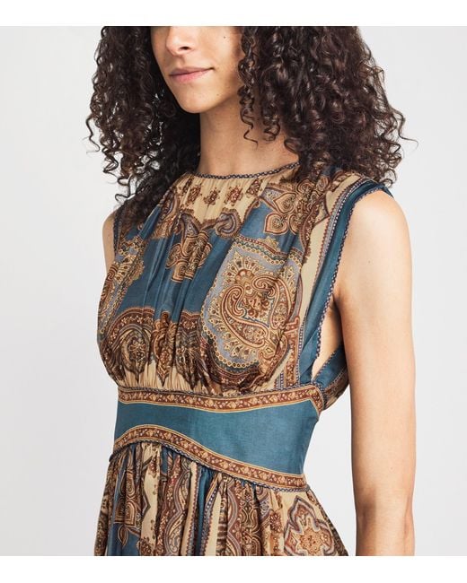 Zimmermann Brown Silk Mahon Printed Maxi Dress