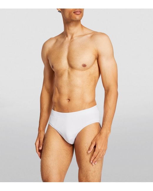 Derek Rose White Micro Modal Briefs for men