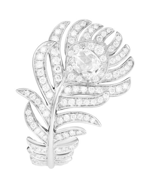 Boucheron White And Diamond Plume De Paon Ring