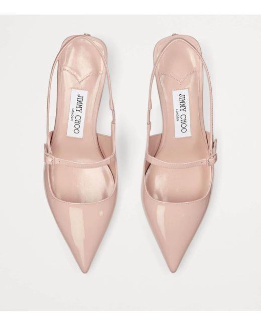 Jimmy Choo Pink Didi 45 Leather Slingback Pumps