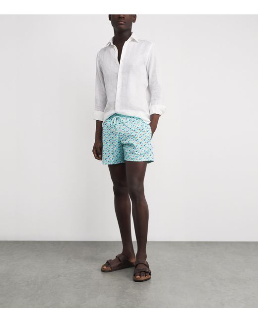 Vilebrequin Blue Turtle Print Moorise Swim Shorts for men
