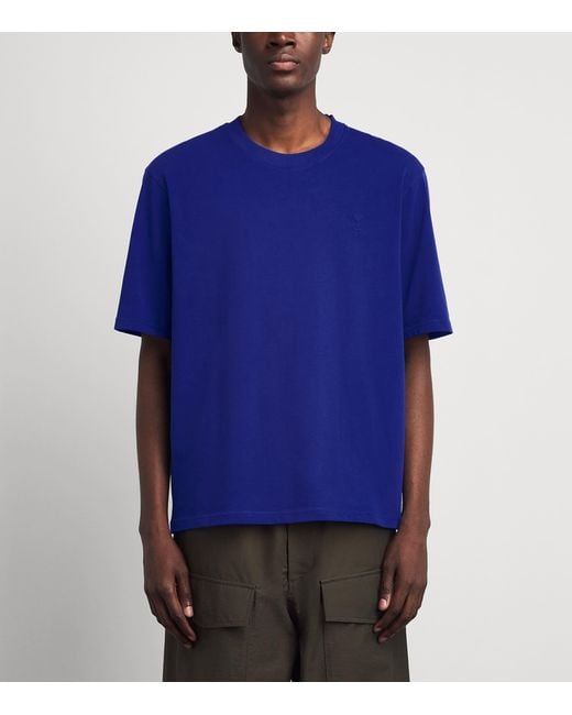 AMI Blue Embossed Ami De Coeur T-Shirt for men