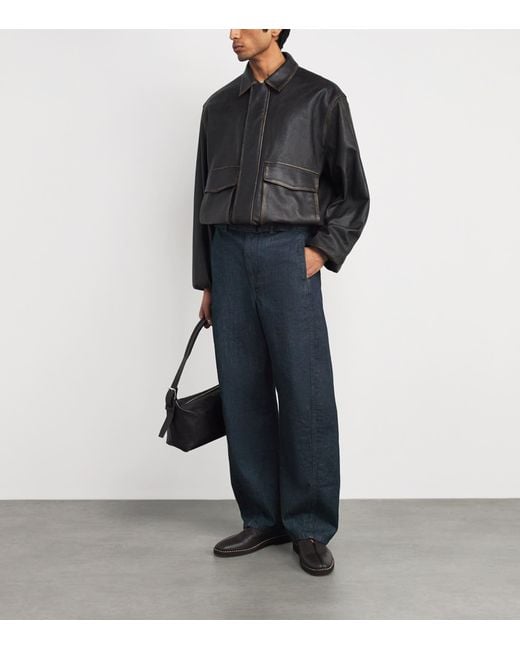 Lemaire Blue Twisted Belted Jeans for men