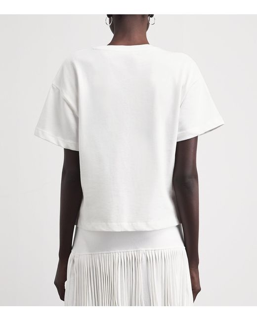 Claudie Pierlot White Cotton Tulle Logo T-Shirt