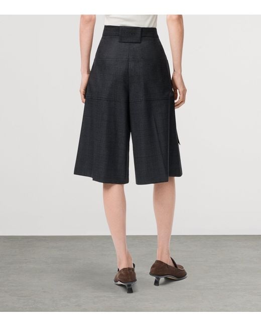 Loewe Blue Wool-Blend Check Cargo Shorts