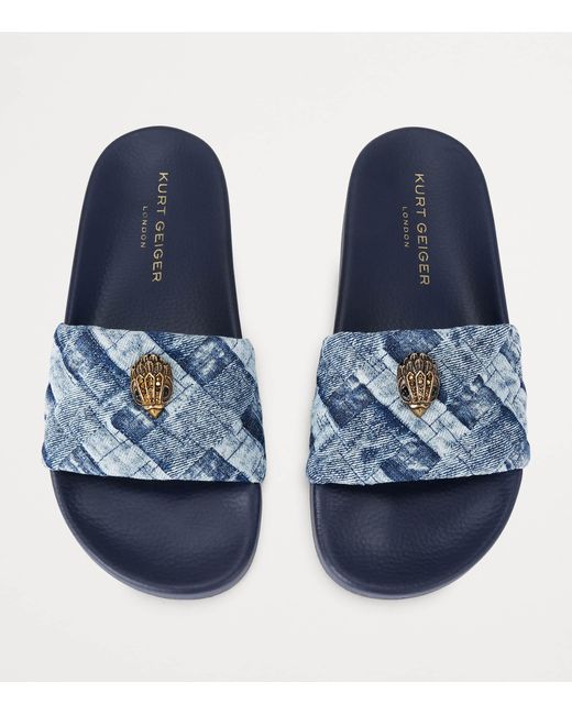 Kurt Geiger Blue Denim Meena Eagle Slides