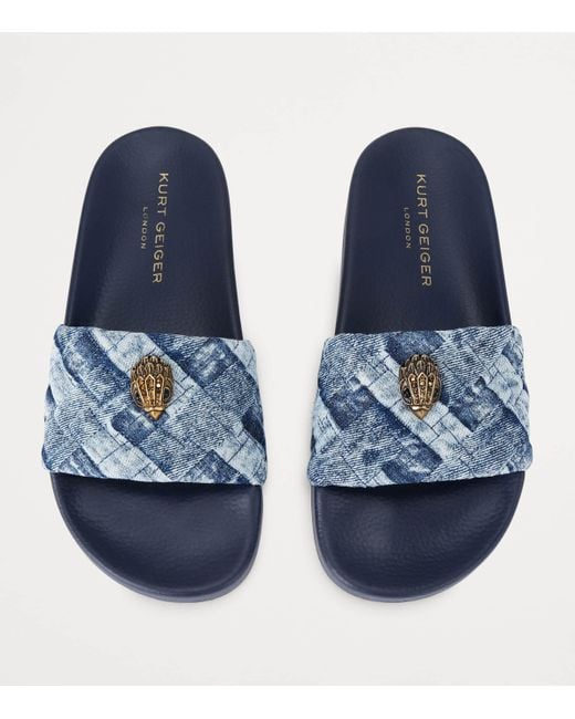 Kurt Geiger Blue Denim Meena Eagle Slides