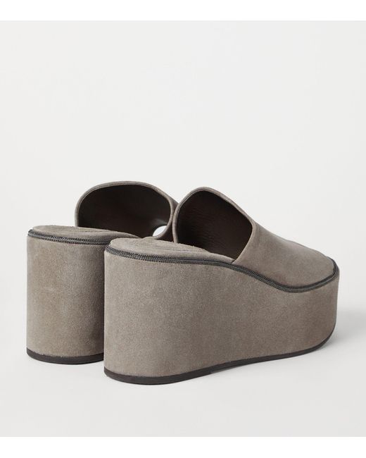 Grey suede platform sandals sale