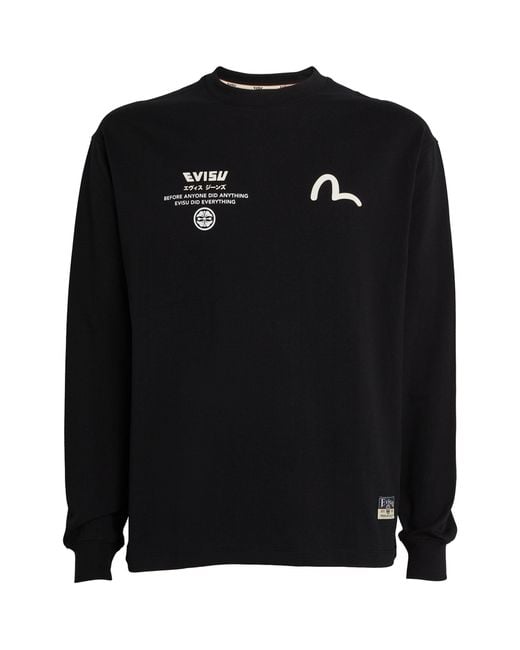 Evisu Black Daicock Wave Sweatshirt for men