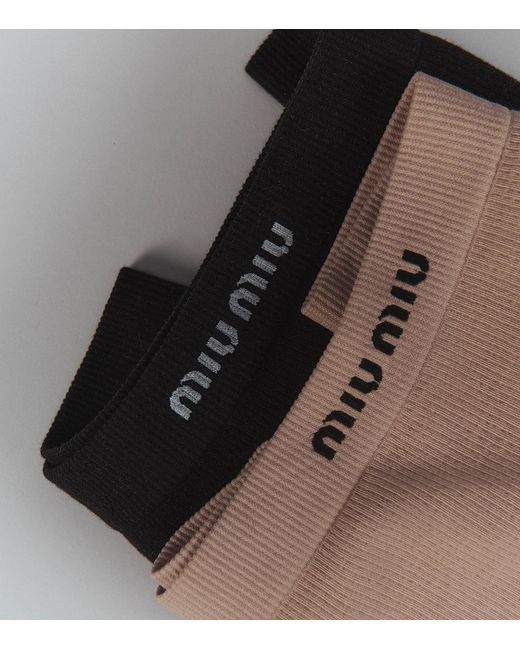 Miu Miu Natural Ribbed Seamless Briefs