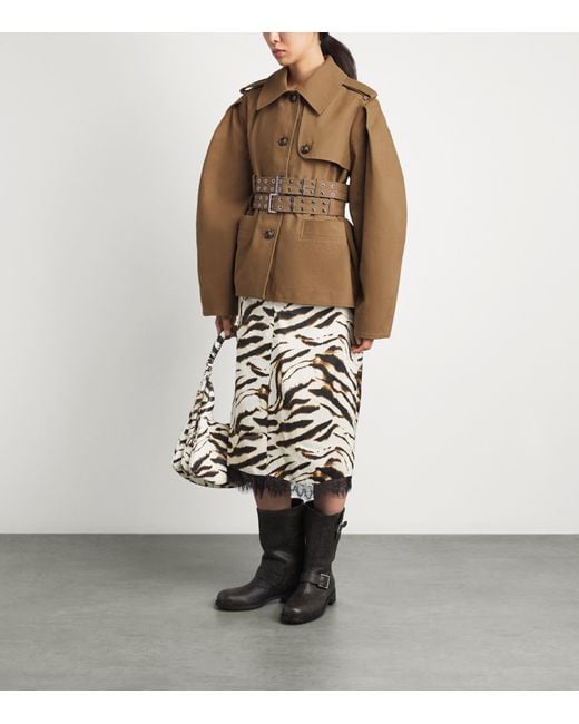 Ganni Brown Cotton Belted Workwear Jacket