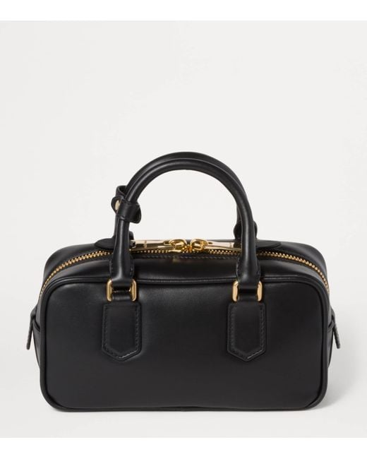 Miu Miu Black Leather Arcadie Top-Handle Bag