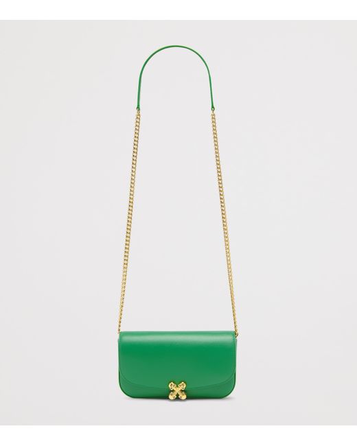 Alexander McQueen Green Small Skull Flower Cross-Body Bag