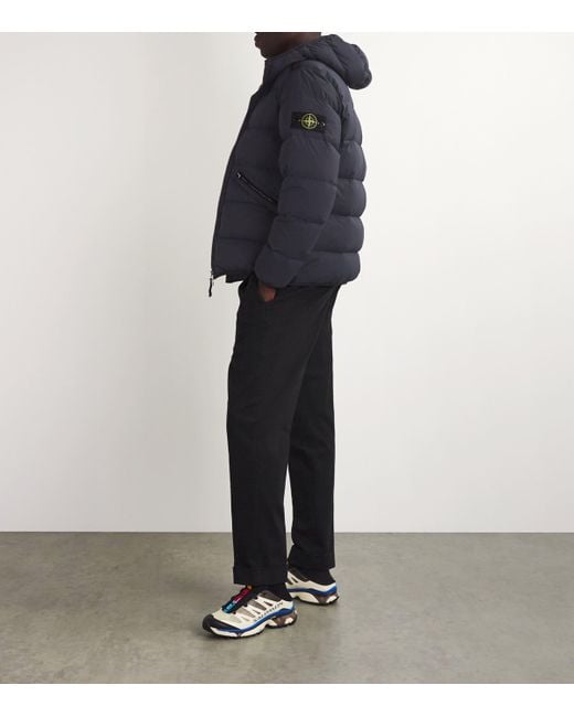 Stone Island Blue Down Heavyweight Puffer Jacket for men