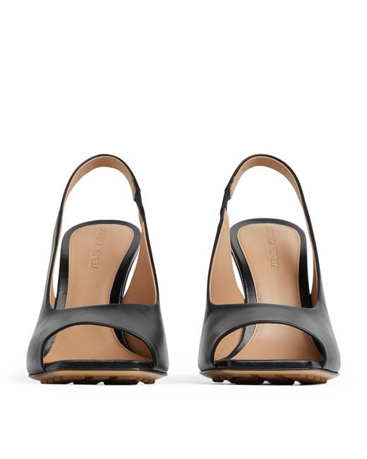 Bottega Veneta Black Leather Knot Slingback Heels 90