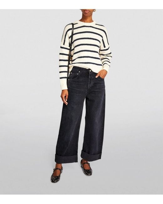 Citizens of Humanity Blue Ayla Mid-Rise Wide-Leg Jeans
