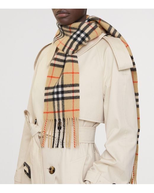 Burberry Metallic Cashmere Narrow Check Scarf