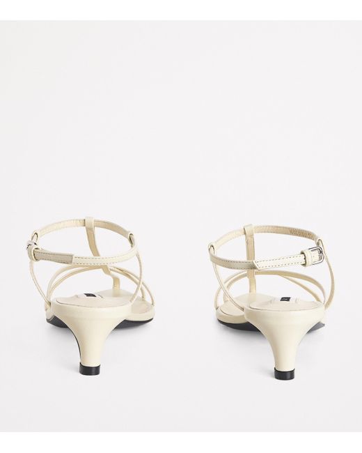 Jil Sander White Leather Strappy Heeled Sandals 35