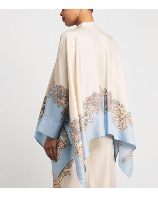 LaDoubleJ Blue Silk Printed Foulard Blouse