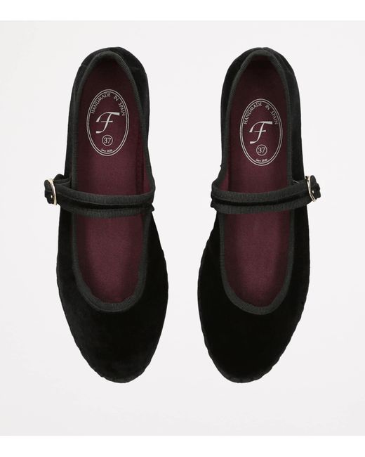 Flabelus Black Velvet Antonia Mary Janes